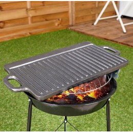 Ketaus grilio plokštė, ketaus grilio plokštė, dvipusė ketaus keptuvė