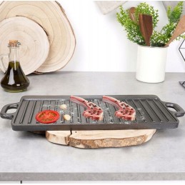 Ketaus grilio plokštė, ketaus grilio plokštė, dvipusė ketaus keptuvė