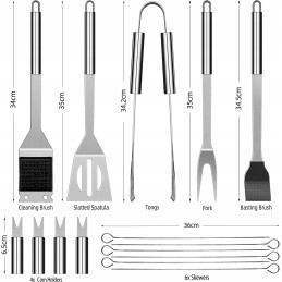 ✅ Grilio įrankių rinkinys 15vnt nerūdijančio plieno ✅
