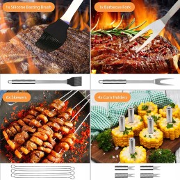 ✅ Grilio įrankių rinkinys 15vnt nerūdijančio plieno ✅