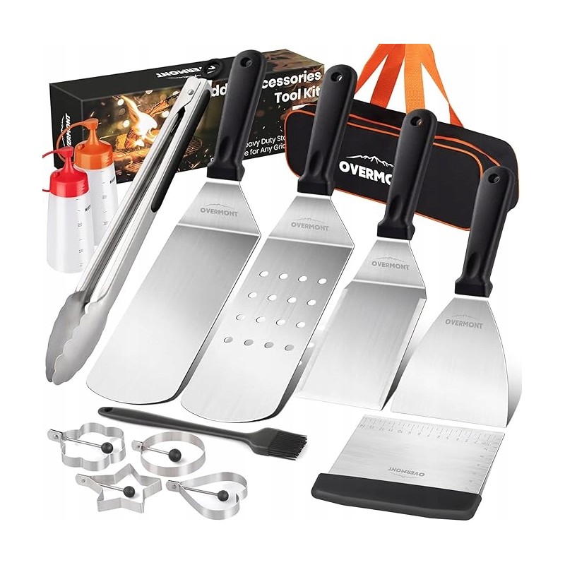 Nerūdijančio plieno grilio rinkinys su 13 bbq elementų