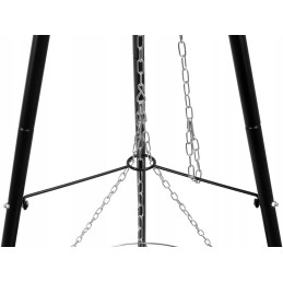 Pakabinama kepsninė, židinys ant trikojo, 46cm grotelės, trikojis ugniai