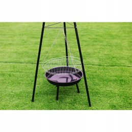 Sodo židinys ir grilis su apvaliomis grotelėmis vl08 juoda