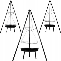 Sodo židinys ir grilis su apvaliomis grotelėmis vl08 juoda