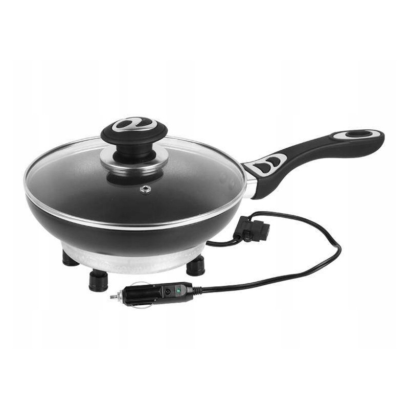 Elektrinė keptuvė 200 mm 12v 150w su dangčiu
