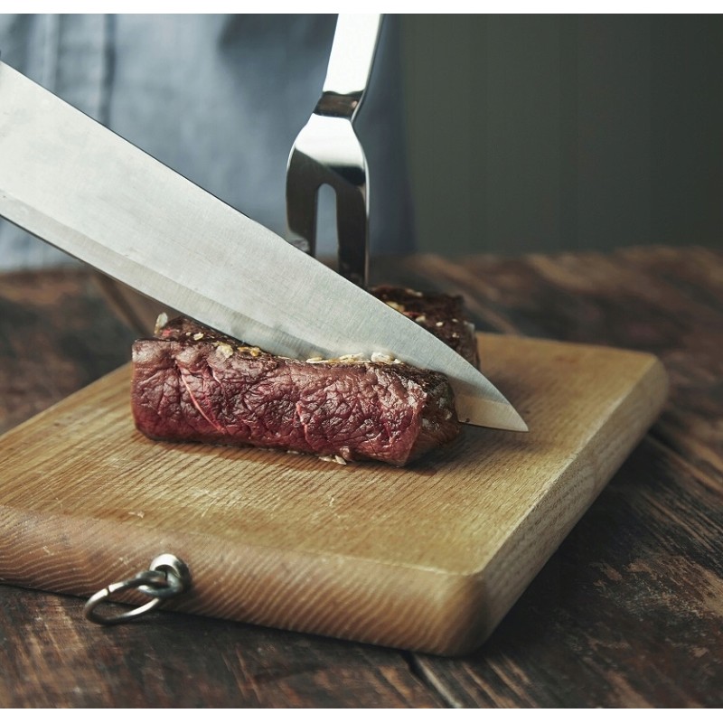 Didelis priedų rinkinys kepsninės įrankiai peilis žnyplės šakutė mentelė šepetys iešmai + dėklas 9 viename