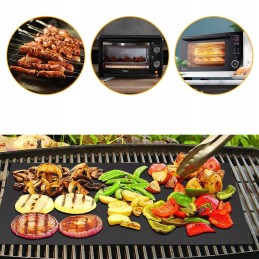 Grilio rinkinys: 3 stalo įrankių rinkinys + 5 vnt tefloninis kilimėlis griliui arba orkaitei