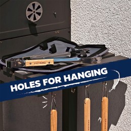 ✅ Grilio reikmenų rinkinys, stalo įrankiai su maišeliu, 5 vnt.