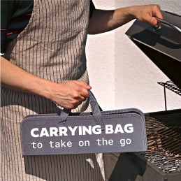 ✅ Grilio reikmenų rinkinys, stalo įrankiai su maišeliu, 5 vnt.