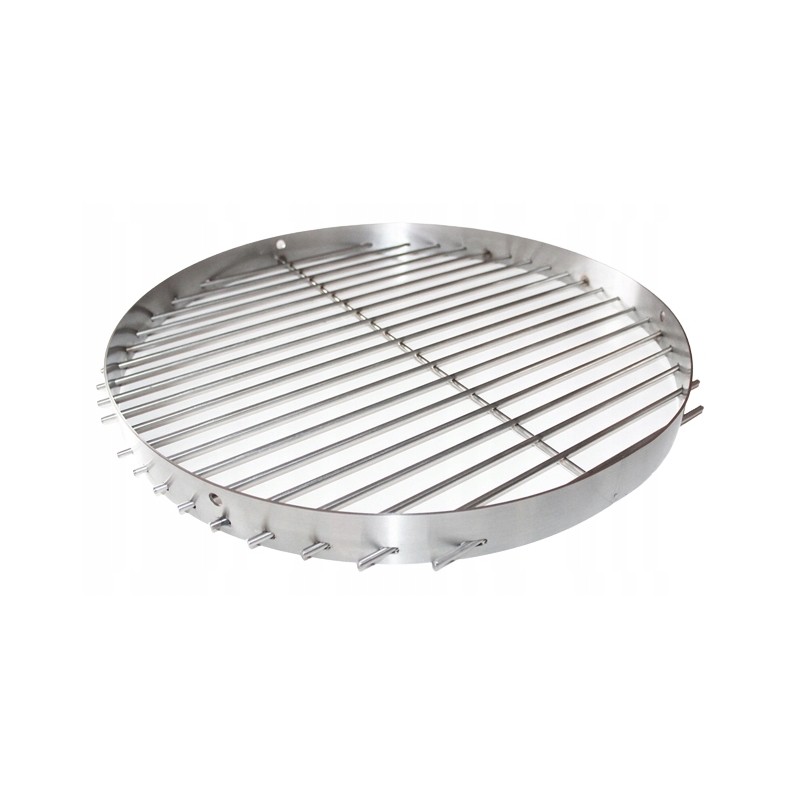 Apvalios nerūdijančio plieno grotelės, inox grilis, židinys, 50 cm