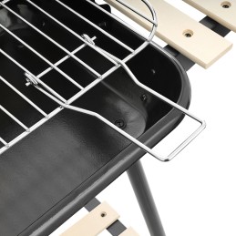 Sodo anglies grilis ant ratų su 3 lentynomis, didelėmis grotelėmis