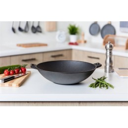 Ketaus keptuvė, didelis sunkus puodas, 36-5 cm