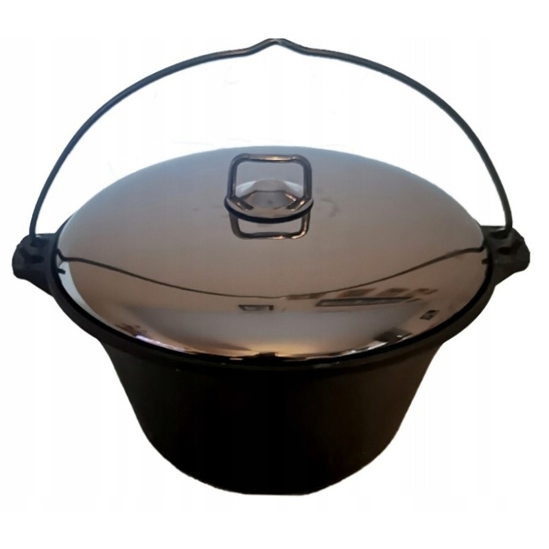 8 l cast iron cauldron with stainless steel lid