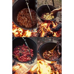 8 l cast iron cauldron with stainless steel lid