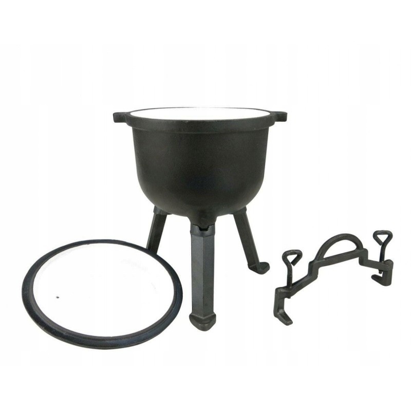 Medžioklinis katilas kepsniams, 5l, ketaus, emaliuotas