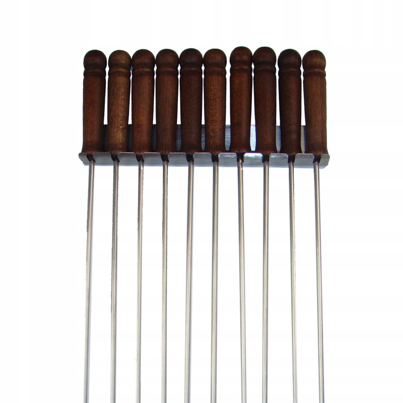 Nerūdijančio plieno šašlykinės laužo lazdos, kabykla, 10 vnt