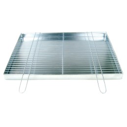 Chromuotos grilio konstrukcijos grotelės 70x50 su pakura/pelenu