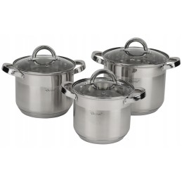 Nerūdijančio plieno puodų rinkinys Rossner 6 vnt MK031