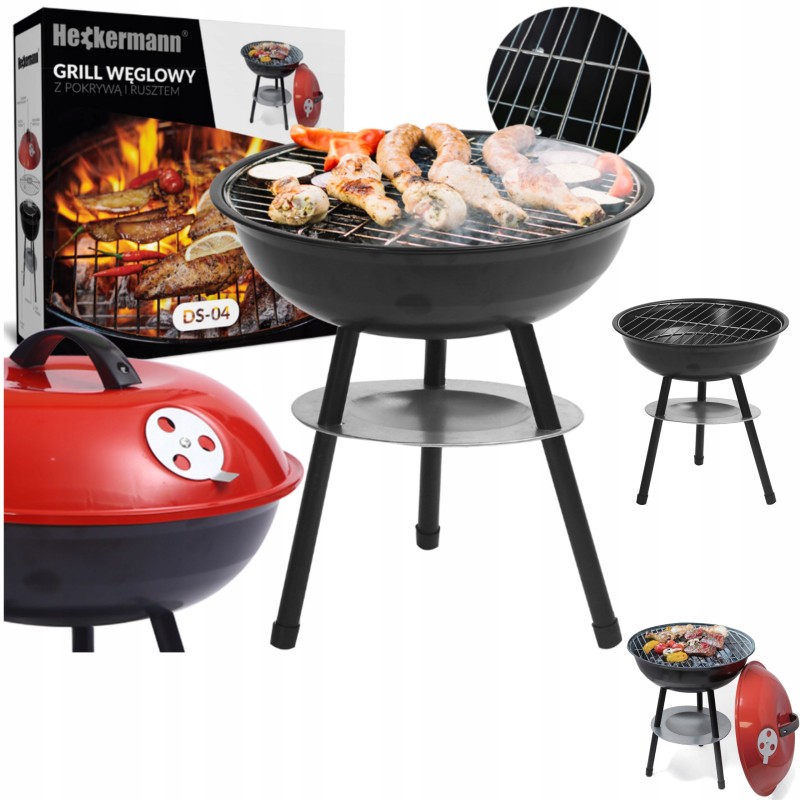 Apvalios sodo anglies kepsninės su pelenų keptuvės dangčiu