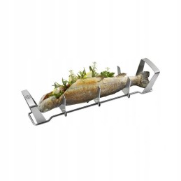 Plieninės grilio grotelės 36 x 7,6 cm gefu bbq fish
