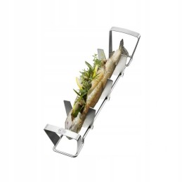 Plieninės grilio grotelės 36 x 7,6 cm gefu bbq fish