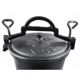 Ketaus medžioklinis katilas 5l, stovi kepsniai, vengriškas puodas, židinys