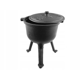 Ketaus medžioklinis katilas 5l, stovi kepsniai, vengriškas puodas, židinys