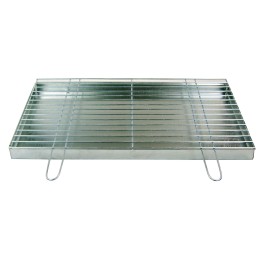 Grotelės griliui statyti 70x40 - skersmuo 4mm - chromuotos su pakura / pelenų keptuvė