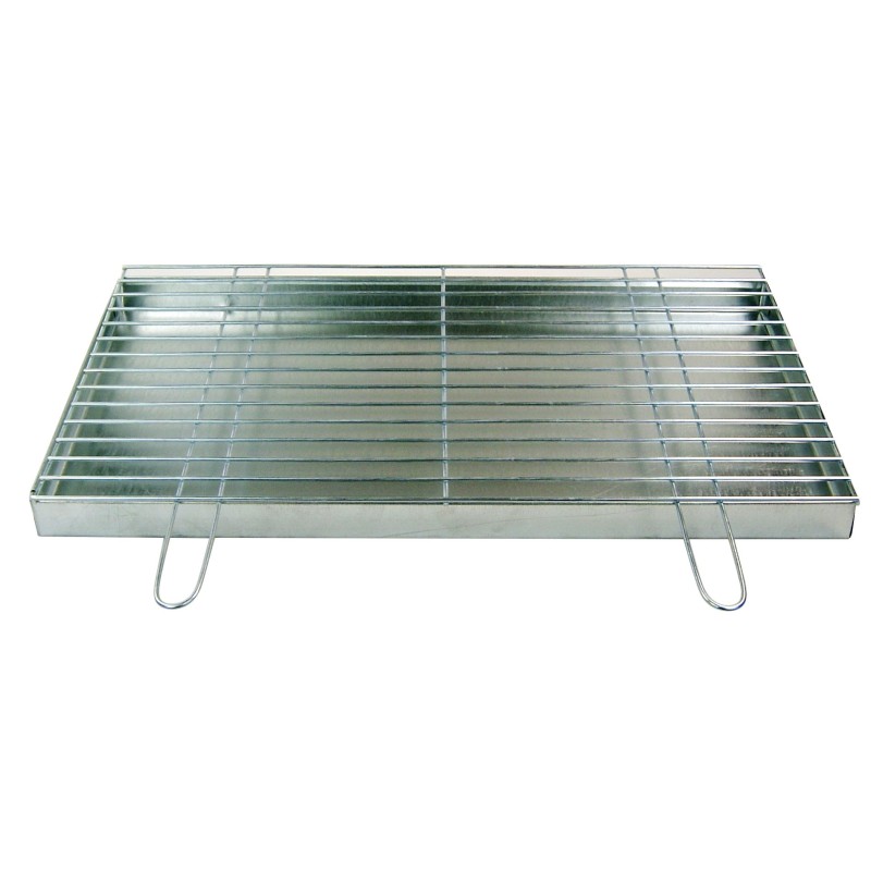 Grotelės griliui statyti 70x40 - skersmuo 4mm - chromuotos su pakura / pelenų keptuvė