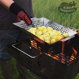 Juodos ir raudonos ugniai atsparios pirštinės aukštai temperatūrai