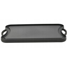 Grilio lėkštė, ketaus padėklas, židinys, dvipusė keptuvė, grotelės, 42x25cm