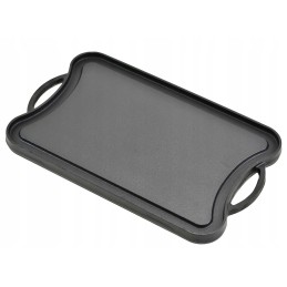 Grilio lėkštė, ketaus padėklas, židinys, dvipusė keptuvė, grotelės, 42x25cm