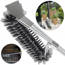 ⭐️Židinio grilio grotelės, apvalios, nerūdijančios, 45cm, su pakabinama grandine, grotelių valymo šepečiu ⭐️