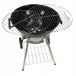 Ogļu dārza grils briketēm, slēgts, ar ventilācijas vāku un plauktu