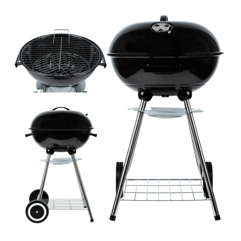 Garden grill charcoal briquettes with cover closed camping picnic