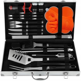 Grilio priedų rinkinys su neslystančia rankena