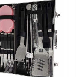 Grilio priedų rinkinys su neslystančia rankena