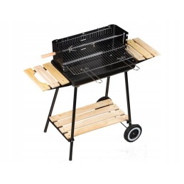 Sodo kepsninė, reguliuojamas aukštis, trys lentynos, iešmas, ratukai