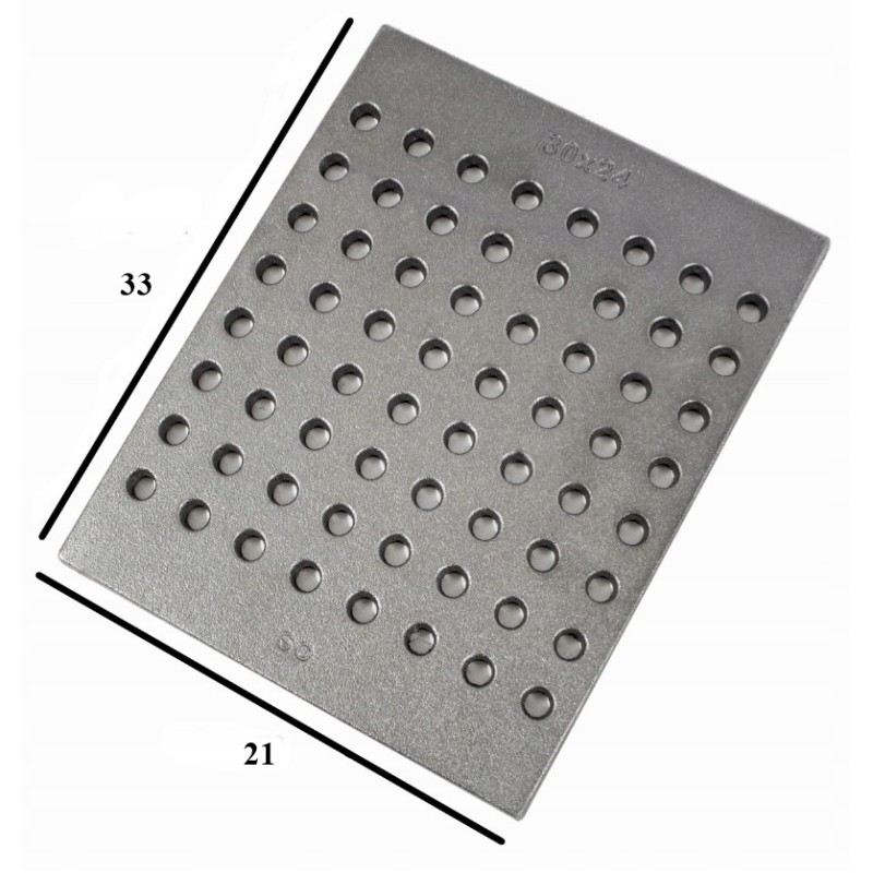 Pilkos ketaus židinio grotelės 33x21 iš Lenkijos ketaus liejyklos, aukščiausios kokybės, ilgaamžiškumo ir gaminio tarnavimo laik