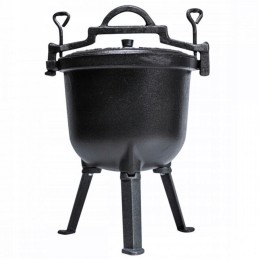 Ketaus katilas, 4l, puodas laužui, grilis, medžioklinis katilas, ketus
