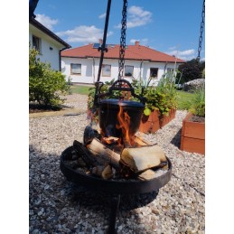 Ketaus katilas, 4l, puodas laužui, grilis, medžioklinis katilas, ketus