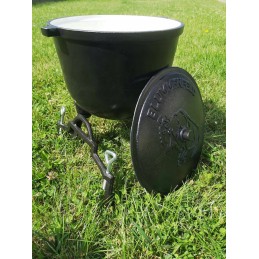 Emaliuotas ketaus katilas, talpa 4 litrai - troškiniams, dešroms, laužui