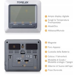 Topop skaitmeninis kepimo termometras ir laikmatis