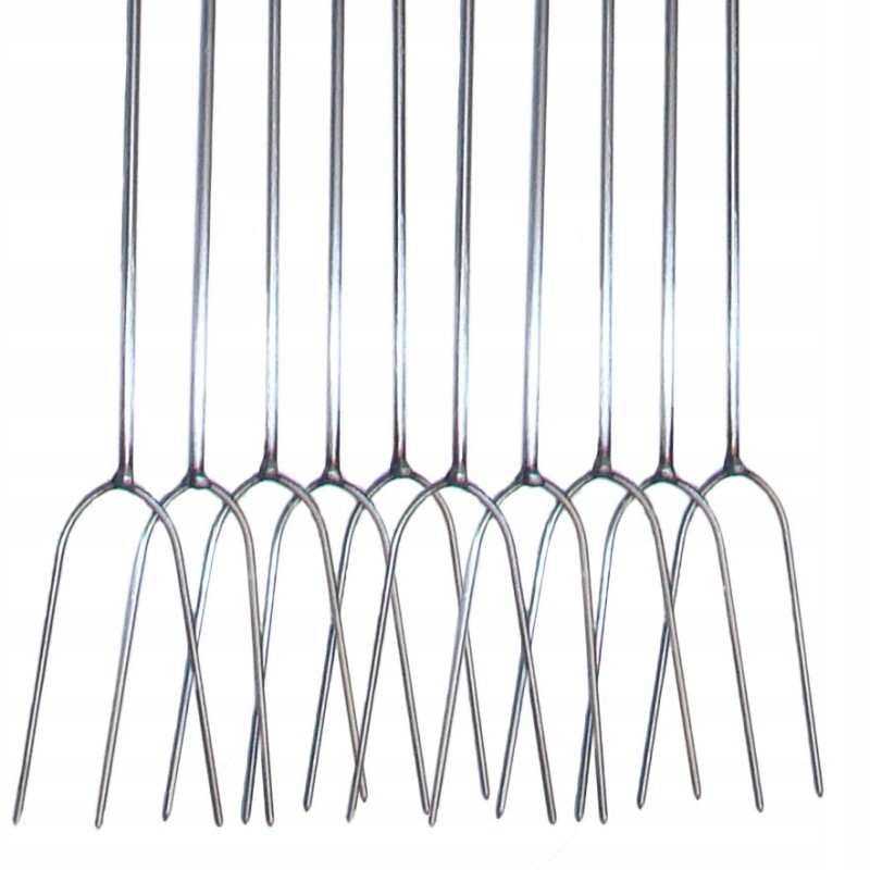 Nerūdijančio plieno laužo šakės, 120 cm, kabykla, 10 vnt