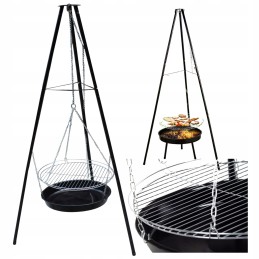 Didelė anglies grilis, nešiojamas sodo trikojis sodo židinys 45x63