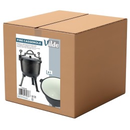 Emaliuotas ketaus puodas ant kojelių, dangtis, puodas su ugnimi, 4 litrai