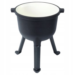 Emaliuotas ketaus puodas ant kojelių, dangtis, puodas su ugnimi, 4 litrai