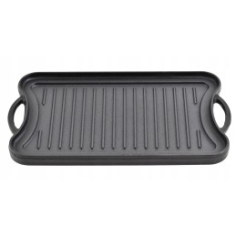 Ketaus grilio plokštė židiniui, dvipusė grilio keptuvė, 42x25 cm