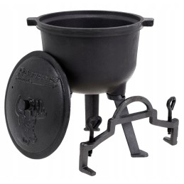 Medžioklės katilas 5 litrai, ketaus kepimo puodas