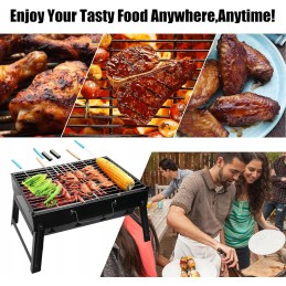 Grilis su anglimis, nešiojamas, sulankstomas kepsninė, rašomasis stalas, lauko stalviršis, nerūdijantis plienas, rūkykla, kepsni